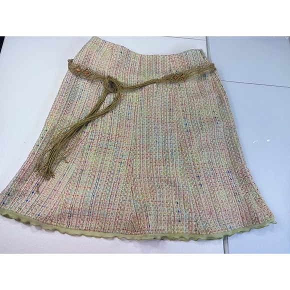 Worthington Tweed A-Line Skirt with Braided Belt Colorful Accents 8 - Picture 1 of 10